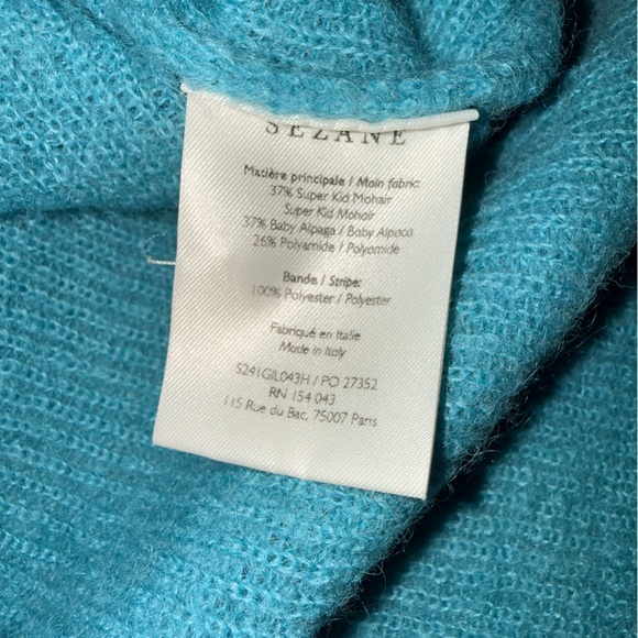 Sezane Barry Cardigan in Light Sage Green Blue Medium - Picture 6 of 9